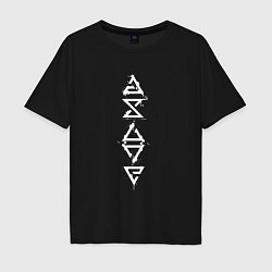 Футболка оверсайз мужская ЗНАКИ ВЕДЬМАКА THE WITCHER SYMBOL, цвет: черный