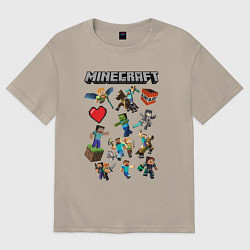 Мужская футболка оверсайз МИР МАНКРАФТА, ГЕРОИ И МОНСТРЫ ИГРЫ
