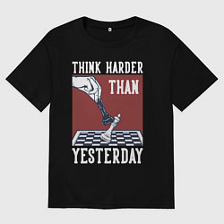 Футболка оверсайз мужская Шахматы, Chess, цвет: черный