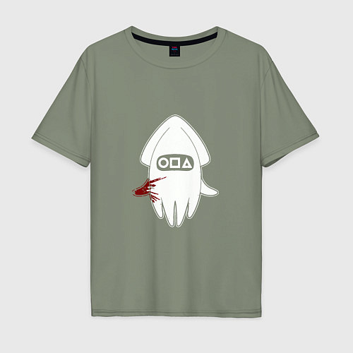 Мужская футболка оверсайз Bloody Squid / Авокадо – фото 1