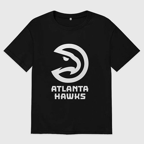 Мужская футболка оверсайз Атланта Хокс, Atlanta Hawks / Черный – фото 1