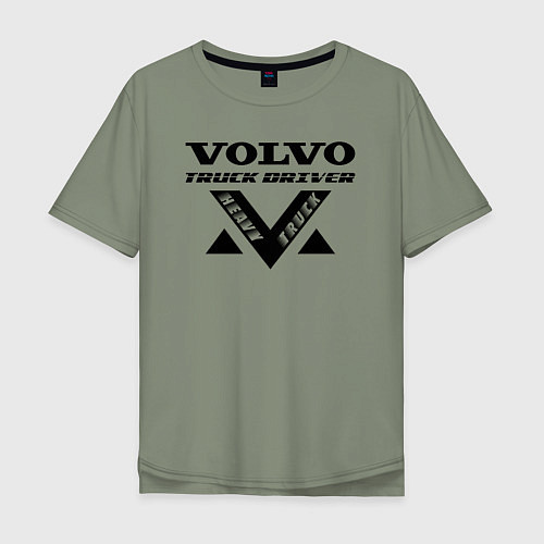 Мужская футболка оверсайз Volvo Дальнобойщик / Авокадо – фото 1