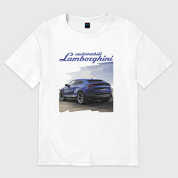 Футболка оверсайз мужская Lamborghini Urus Sport, цвет: белый