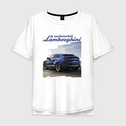 Футболка оверсайз мужская Lamborghini Urus Sport, цвет: белый