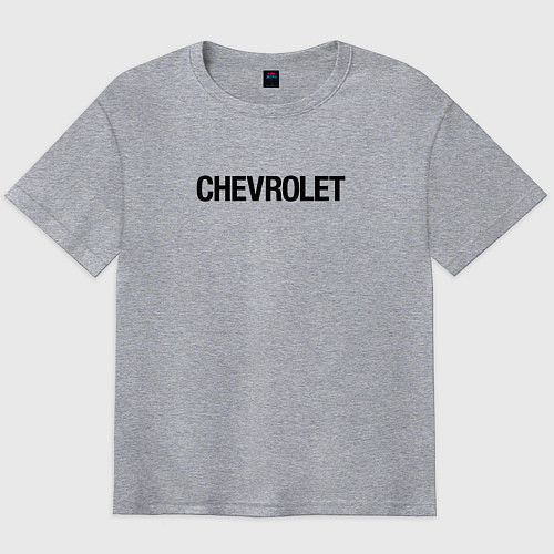Мужская футболка оверсайз Chevrolet Лого Эмблема спина / Меланж – фото 1