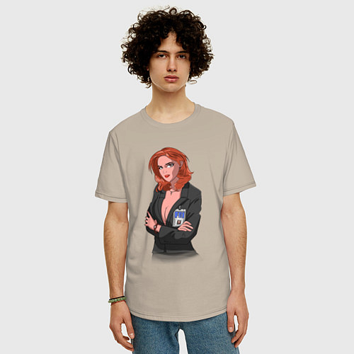 Мужская футболка оверсайз Dana Scully X-Files / Миндальный – фото 3