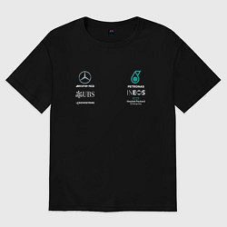 Футболка оверсайз мужская Merсedes PETRONAS, цвет: черный