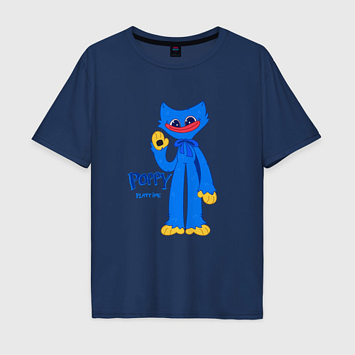 Мужская футболка оверсайз Monster Huggy WuggyХагги Вагии / Тёмно-синий – фото 1