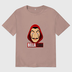 Футболка оверсайз мужская Белла Чао, цвет: пыльно-розовый