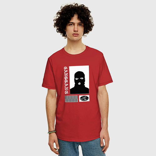 Мужская футболка оверсайз GANGGANG GANGSTER / Красный – фото 3