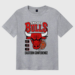 Футболка оверсайз мужская Chicago Bulls NBA, цвет: меланж