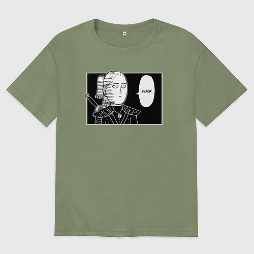 Мужская футболка оверсайз Любимое слово Геральта FUCK / Авокадо – фото 1