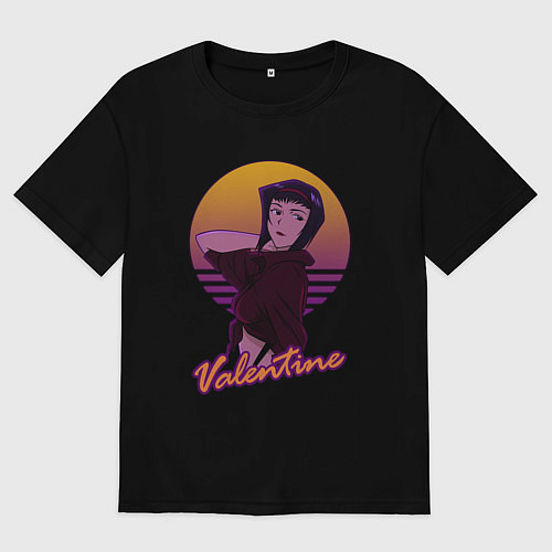 Мужская футболка оверсайз Ретровэйв Фэй / Черный – фото 1