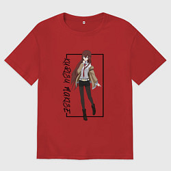 Футболка оверсайз мужская Курису Макисэ Врата Штейна, цвет: красный