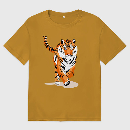 Мужская футболка оверсайз Властный хозяин джунглей / Горчичный – фото 1