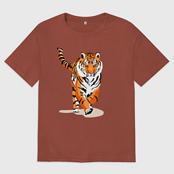 Футболка оверсайз мужская Властный хозяин джунглей, цвет: кирпичный