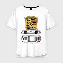 Мужская футболка оверсайз Porsche 911 Carrera RSR - Daytona 24 Hours 1973 Mo
