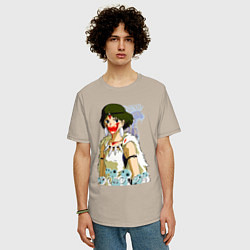 Футболка оверсайз мужская Angry princess, цвет: миндальный — фото 2