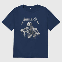 Футболка оверсайз мужская Metallica - thrash metal!, цвет: тёмно-синий