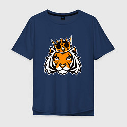 Мужская футболка оверсайз Тигр в короне Tiger in crown