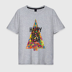 Мужская футболка оверсайз Счастливого Нового Года