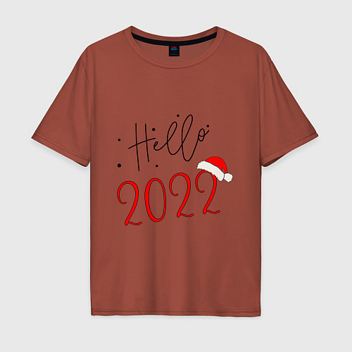 Мужская футболка оверсайз Новый год 2022 / Кирпичный – фото 1