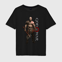 Футболка оверсайз мужская КРАТОС, БОГ ВОЙНЫ GOD OF WAR, цвет: черный