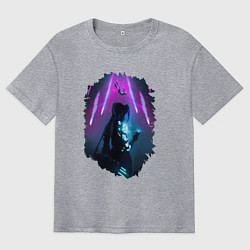 Мужская футболка оверсайз ДЖИНКС, ЛИГА ЛЕГЕНД ARCANE JINX