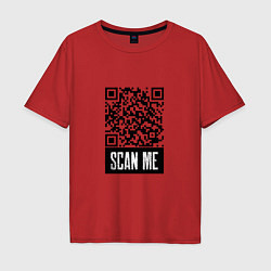 Футболка оверсайз мужская QR Scan, цвет: красный