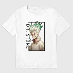 Футболка оверсайз мужская Доктор Стоун Сенку Ишигами, цвет: белый