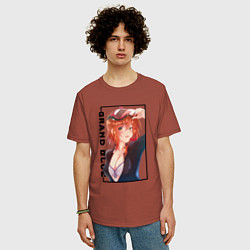 Футболка оверсайз мужская Чиса Котегава Необъятный океан, цвет: кирпичный — фото 2