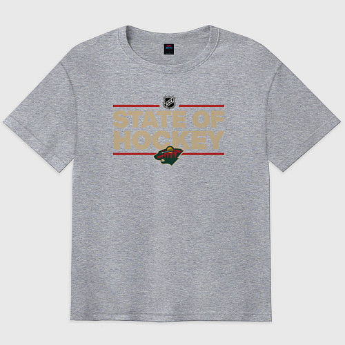 Мужская футболка оверсайз Minnesota Wild NHL Миннесота Уайлд НХЛ / Меланж – фото 1