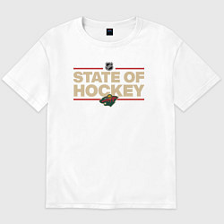 Футболка оверсайз мужская Minnesota Wild NHL Миннесота Уайлд НХЛ, цвет: белый