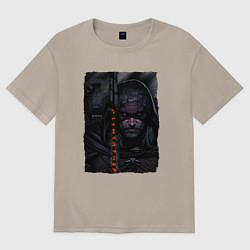 Футболка оверсайз мужская ВЕДЬМАК С ВОЛКОМ THE WITCHER, цвет: миндальный