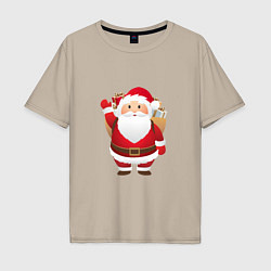Мужская футболка оверсайз Санта-Клаус подарки