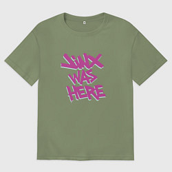 Футболка оверсайз мужская LEAGUE OF LEGENDS JINX WAS HERE, цвет: авокадо