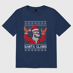 Футболка оверсайз мужская ЗОЙДБЕРГ КЛАУС, SANTA CLAWS ФУТУРАМА, цвет: тёмно-синий