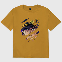 Футболка оверсайз мужская JOJOS BIZARRE ADVENTURE, ГЛАВНЫЙ ГЕРОЙ, цвет: горчичный