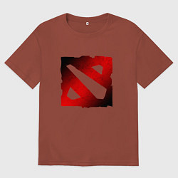 Мужская футболка оверсайз ЧЁРНО КРАСНОЕ ЛОГО ДОТА 2 DOTA 2 LOGO