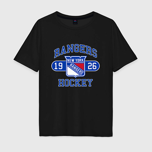 Мужская футболка оверсайз Нью Йорк Рейнджерс, New York Rangers / Черный – фото 1