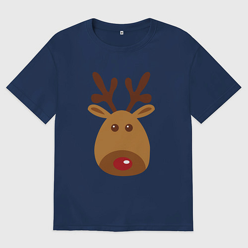 Мужская футболка оверсайз Олень 2022 / Тёмно-синий – фото 1