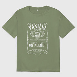 Футболка оверсайз мужская ВАСИЛИЙ в стиле ДЖЕК ДЭНИЭЛС, цвет: авокадо