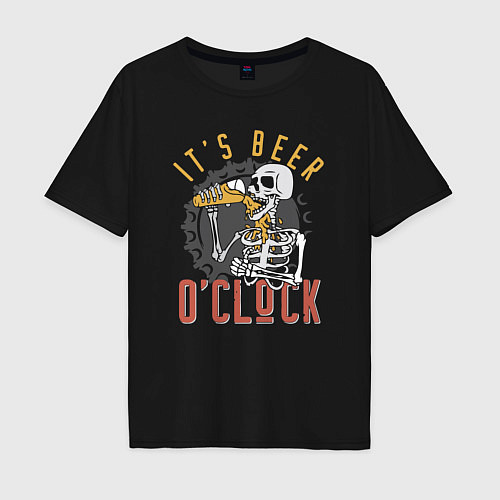 Мужская футболка оверсайз Its beer oclock / Черный – фото 1