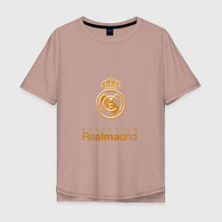 Футболка оверсайз мужская Real Madrid Logo, цвет: пыльно-розовый