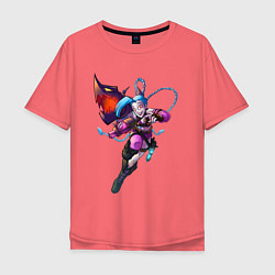 Футболка оверсайз мужская LEAGUE OF LEGENDS JINX ARCANE, цвет: коралловый