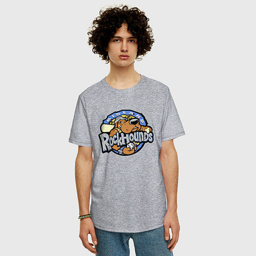 Мужская футболка оверсайз Midland Rockhounds - baseball team / Меланж – фото 3