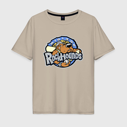 Мужская футболка оверсайз Midland Rockhounds - baseball team / Миндальный – фото 1