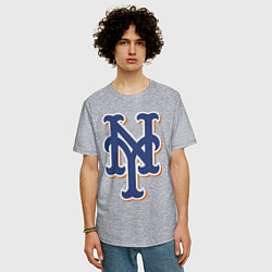 Футболка оверсайз мужская New York Mets - baseball team, цвет: меланж — фото 2