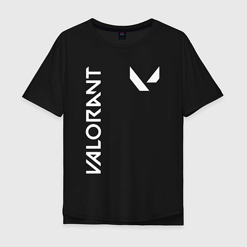 Мужская футболка оверсайз Valorant - Logo / Черный – фото 1