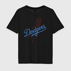 Футболка оверсайз мужская Los Angeles Dodgers baseball, цвет: черный